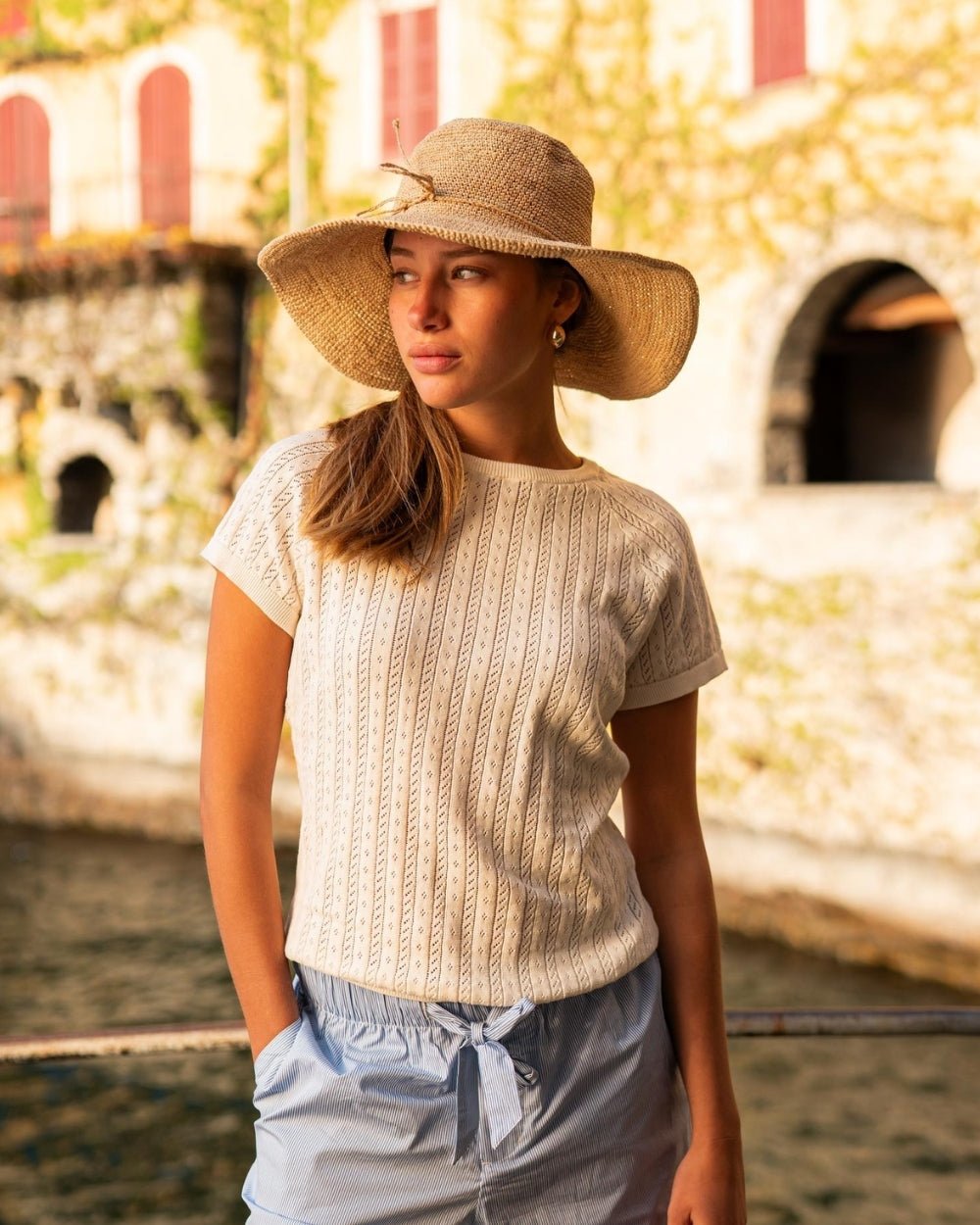 Pointelle Baby Tee Hvid | Skagen - clothing.dk